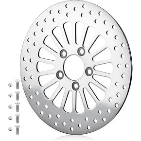 11.8" Rear Brake Rotor For Harley Davidson Touring Models for Road King for Street Glide for Road Glide for Ultra Limitid with Bolts Set Round Holes Stainless Steel Disc 2008-2013