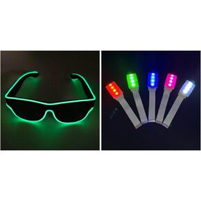 Rechargeable Wireless LED Glasses, Light Up Rave Glasses LED Party Glasses, LED Glasses