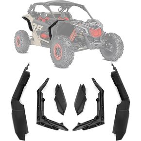 PSLER X3 Mudguard Flares Extended - for Can-Am Maverick X3 & X3 Max RS Turbo R RR 2017-2024 Front and Rear Side Mudguards Mud Guards Accessories Parts OEM Replacement #715002973