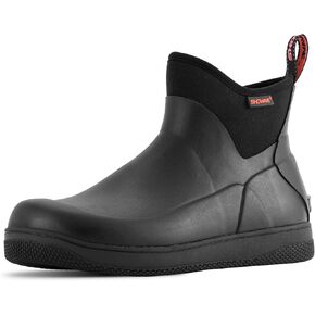 Men's Deck Boots Waterproof Ankle Rain Boots Saltwater Fishing Booties Non-slip Outdoor Rubber Boots