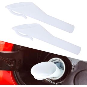 2 PCS Car Fuel Filler Capless Funnel, Portable Fuel System Filling Tank Funnel Tube, Replacement OEM No. 8U5A-17B068-EB 1782177 1833948 2050651 Accessories, Compatible with Ford (White)