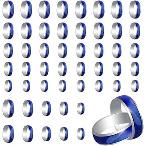 50 PCS Mood Rings Bulk ensitive Mood Rings Mixed Color Changing Rings for Girls Boys Women Men（16mm/17mm/18mm/19mm/20mm
