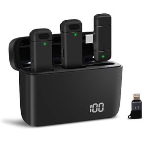 Wireless Microphone for iPhone, Clip On Mic - Mini Microphone for Recording, YouTube, Tiktok
