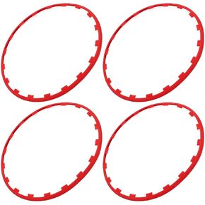 Wheel Rim Ring, 4PCS Car Wheel Ring Red Wheel Trim Protector Ring Replacement for 2017 to 2023