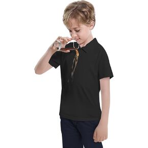 Toddler to Youth Stain Resistant Polo Shirts Kids Collared Golf T-Shirt School Uniform for Boys and Girls