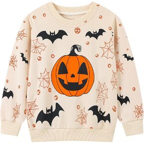 HILEELANG Boy Sweatshirts Halloween Christmas Novelty Crewneck Pullover Cotton Tops Clothing Shirts