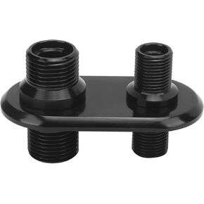 A/C Bulkhead, Car 2-Port Air Conditioner Bulkhead Connector Universal Modification Replacement for Hot Rod(Black)