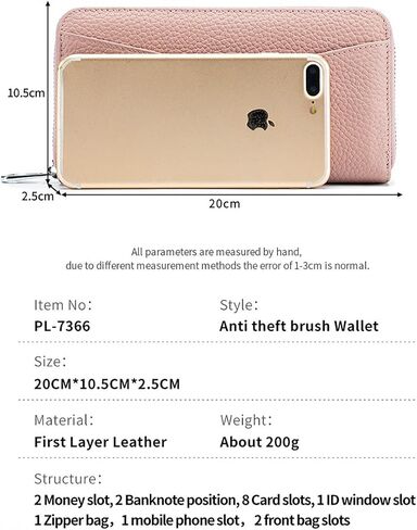 Womens Wallet Leather Long Purse RFID Blocking Credit Card Clutch Wallet for Womens in Saudi Arabia