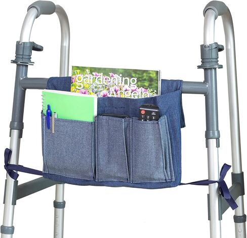 DMI Universal Walker Bag, Single Pocket Carry-All Pouch, Easy to Attach and Fold, Durable, Machine Washable, 12.5 to 15 Inches (Pack of 2) in Kuwait