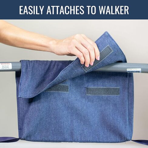 DMI Universal Walker Bag, Single Pocket Carry-All Pouch, Easy to Attach and Fold, Durable, Machine Washable, 12.5 to 15 Inches (Pack of 2) in Kuwait