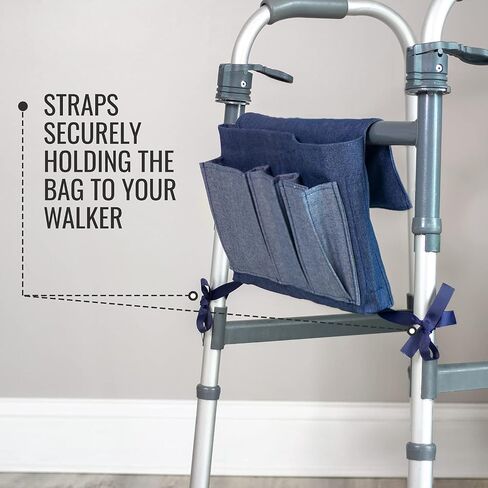 DMI Universal Walker Bag, Single Pocket Carry-All Pouch, Easy to Attach and Fold, Durable, Machine Washable, 12.5 to 15 Inches (Pack of 2) in Kuwait