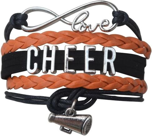 "Cheer Charm Bracelet- Infinity Love Adjustable Cheerleading Jewelry in Team Colors for Cheerleader " in Kuwait