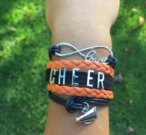 "Cheer Charm Bracelet- Infinity Love Adjustable Cheerleading Jewelry in Team Colors for Cheerleader " in Kuwait