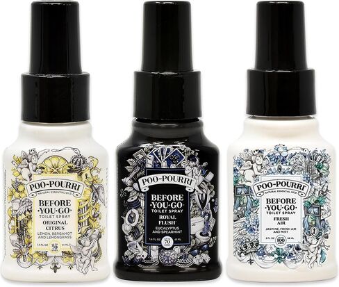 مجموعة رذاذ المرحاض Poo-Pourri، زجاجات 1.4 أونصة من الحمضيات الأصلية، هواء منعش، تدفق ملكي in Kuwait