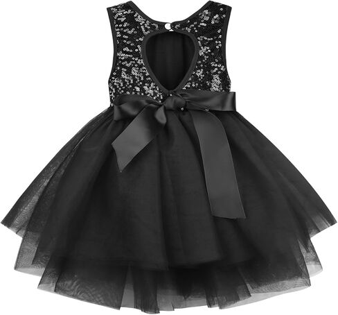 AGQT Baby Girls Dresses Flower Girl Dress Sequins Tutu Dress Sleeveless Kids Princess Birthday Dresses Size 3M-4T in Kuwait