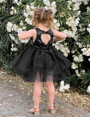 AGQT Baby Girls Dresses Flower Girl Dress Sequins Tutu Dress Sleeveless Kids Princess Birthday Dresses Size 3M-4T in Kuwait