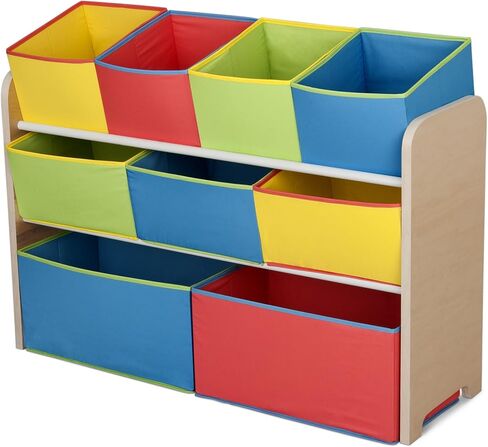 Delta Children Kids Toy Storage Organizer with 12 Plastic Bins - Greenguard Gold Certified & MySize Deluxe Toy Box - Greenguard Gold Certified, Bianca White in Saudi Arabia