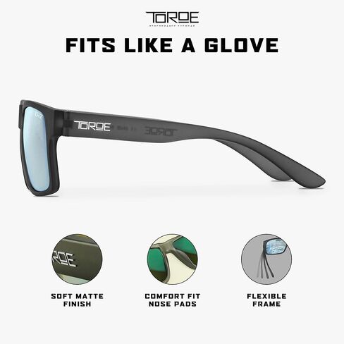 نظارة شمسية TOROE إصدار محدود من الدرجة الأولى بعدسات بولي كربونات مستقطبة - إطار Frost TR90 مع عدسات عاكسة in Kuwait