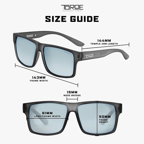 نظارة شمسية TOROE إصدار محدود من الدرجة الأولى بعدسات بولي كربونات مستقطبة - إطار Frost TR90 مع عدسات عاكسة in Kuwait