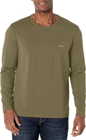 BOSS Men's Mix&Match Crewneck Cotton Lounge Long Sleeve T-Shirt in Kuwait