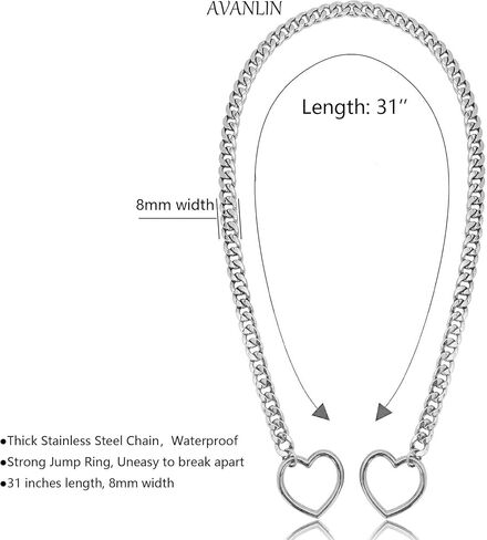 القلب O-حلقة زلة سلسلة قلادة الشرير الفولاذ المقاوم للصدأ الكوبي المختنق القوطي الوهق Y-القلائد مجوهرات للنساء in Kuwait