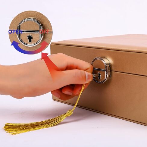 BOOVO Earring Jewelry Box For Women Girl Stud Organizer, 4 Layers Girl Jewelry Organizer Box With Lock Earring Holder Organizer Necklace Ring Jewelry Organizer Box For Girls (Rose Gold, 4 layer) in Saudi Arabia