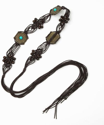 ILuvatar Women's tassel knotted belt hand woven belt Women's Bohemian Style Rope Braid Waist belt in Saudi Arabia