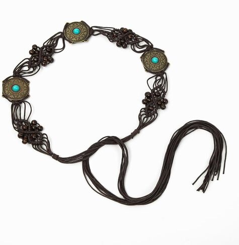 ILuvatar Women's tassel knotted belt hand woven belt Women's Bohemian Style Rope Braid Waist belt in Saudi Arabia