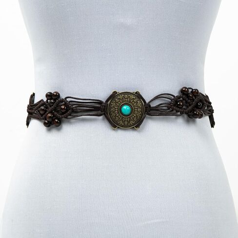 ILuvatar Women's tassel knotted belt hand woven belt Women's Bohemian Style Rope Braid Waist belt in Saudi Arabia