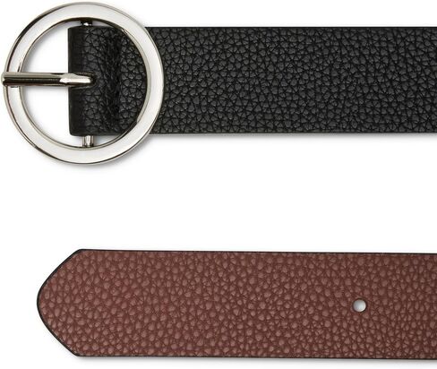 STEVE MADDEN womens Reversible Pant Belt, Black/Cognac in Saudi Arabia