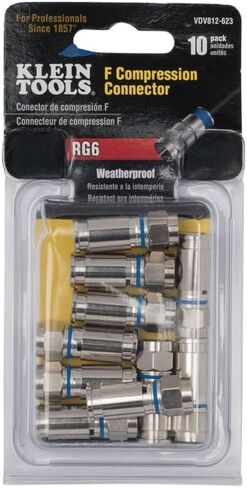 Klein Tools VDV812-624 موصل F مضغوط مقاوم للطقس لكابل RG6 المحوري، 50 حزمة in Saudi Arabia