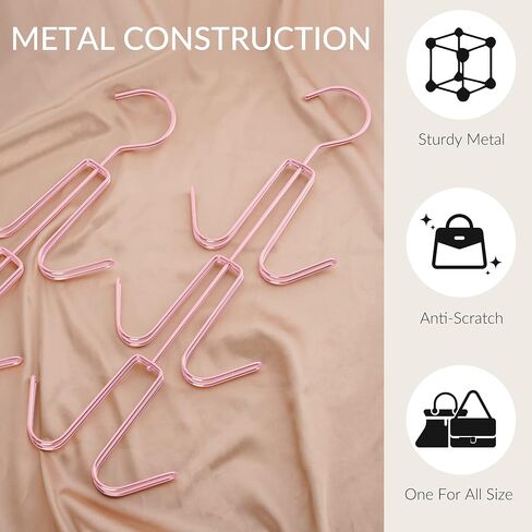 ZEDODIER Purse Hanger Organizer for Closet, 2 Pack Hanging Bag Holder, Keeping Purses Visible and in Good Condition, Metal Handbag Storage Hook Backpack Rack Space Saving Hanger, Silver in Saudi Arabia
