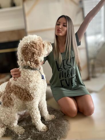 قميص نوم فيسكوز نسائي من الخيزران مع جيوب. كم قصير تبريد وتنفس (S-XXL) in Saudi Arabia