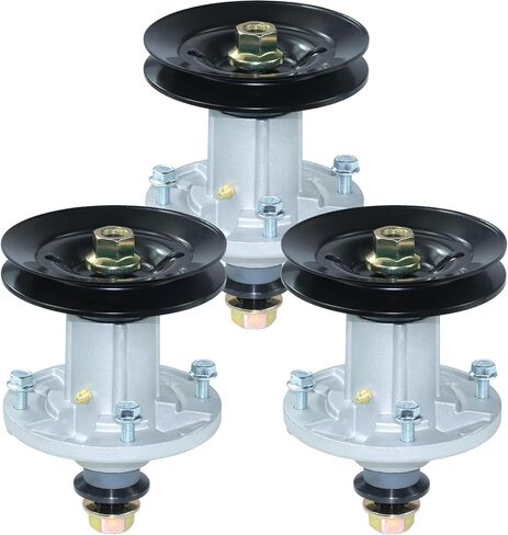 2 Pack GY21098 Spindle Assembly with GX20367 Pulley Replaces GY20454, AUC15811, GY20962, UC23728 for John Deere 102, 135, D100, D130, E100, E130, LA100, LA135, S100, S120, X105, X145 Tractors in Saudi Arabia