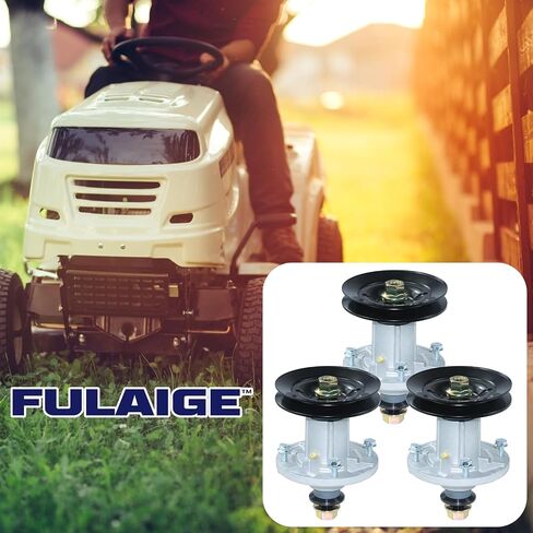 2 Pack GY21098 Spindle Assembly with GX20367 Pulley Replaces GY20454, AUC15811, GY20962, UC23728 for John Deere 102, 135, D100, D130, E100, E130, LA100, LA135, S100, S120, X105, X145 Tractors in Saudi Arabia
