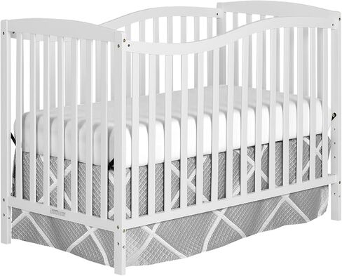 Dream On Me Chelsea 5-in-1 Convertible Full-Size Baby Crib in Steel Grey, GreenGuard Gold & BSA, Pinewood, 4 Mattress Heights, Converts to Toddler, Day & Full-Size Bed, Modern Classic Nursery in Saudi Arabia