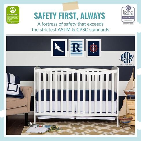 Dream On Me Chelsea 5-in-1 Convertible Full-Size Baby Crib in Steel Grey, GreenGuard Gold & BSA, Pinewood, 4 Mattress Heights, Converts to Toddler, Day & Full-Size Bed, Modern Classic Nursery in Saudi Arabia