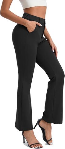 Women's 30''/32'' Stretchy Flare Dress Work Pants Business Office Casual Bootcut Slacks with Pockets Belt Loops in Saudi Arabia