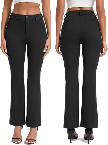 Women's 30''/32'' Stretchy Flare Dress Work Pants Business Office Casual Bootcut Slacks with Pockets Belt Loops in Saudi Arabia