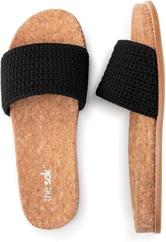 The Sak Women's Mendocino Slide Crochet, Slip On Sandals, Summer Open Toe Shoes in Kuwait