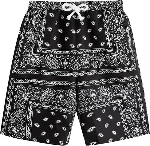 Boy's Paisley Shorts Boho Drawsring Casual Gym Beach Bandana Shorts Summer Shorts for Boys in Saudi Arabia