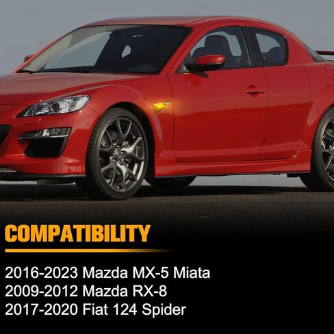 Gempro Sequential Amber LED Side Marker Lights Turn Signal Lamps for 2016-2023 Mazda MX-5 Miata, 2009-2012 Mazda RX-8, 2017-2020 Fiat 124 Spider Smoke Len, 2PCS in Kuwait