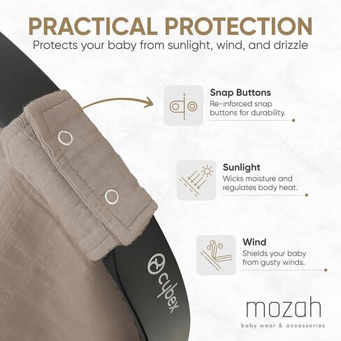 MOZAH Baby Car Seat Cover, Versatile Nursing Cover, Infant Car Seat Protector, Breathable Organic Cotton Muslin, Essential Newborn and Nursery Must-Haves, Unisex, Blue Mirage in Saudi Arabia