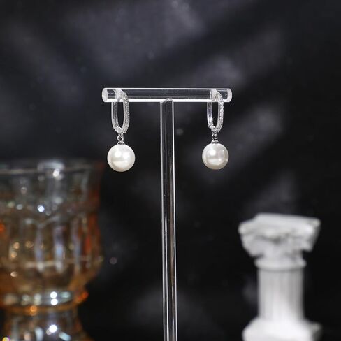 أقراط اللؤلؤ الذهبية من Awinesn للنساء والفتيات 14 قيراط أقراط لؤلؤية مطلية بالذهب الحقيقي أقراط ذهبية زركونيا مكعبة أنيقة للنساء لوصيفات العروس in Kuwait