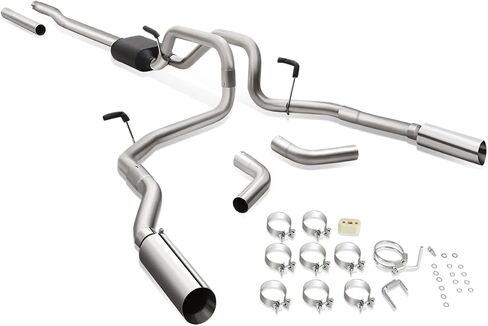 DNA Motoring CBE-UR-001 مخرج جانبي مزدوج للعادم/مخرج خلفي متوافق مع 2004-2008 F-150 4.6L 5.4L / 2006-2008 Mark LT 4.6L 5.4L in Saudi Arabia