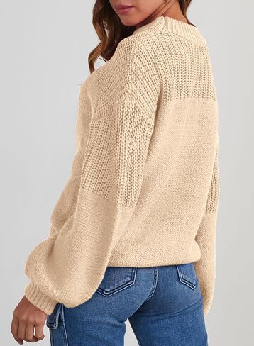 Dokotoo Women's Casual Long Sleeve Sweaters Loose Crewneck Knit Solid Pullover Sweater Jumper Tops in Saudi Arabia