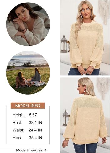 Dokotoo Women's Casual Long Sleeve Sweaters Loose Crewneck Knit Solid Pullover Sweater Jumper Tops in Saudi Arabia