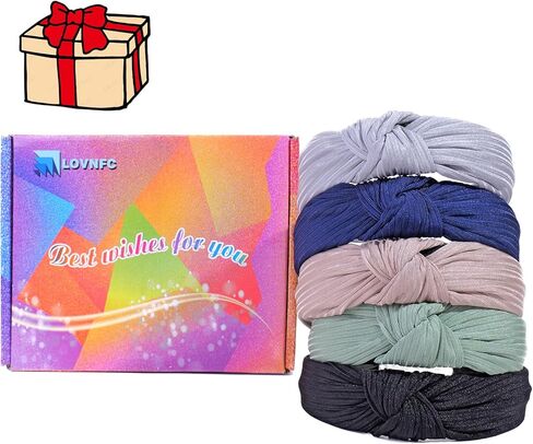 عصابات رأس نسائية من LOVNFC، 6 قطع من أربطة الرأس المعقودة المقاومة للانزلاق للفتيات ذات عقدة واسعة وأطواق شعر مخملية in Kuwait