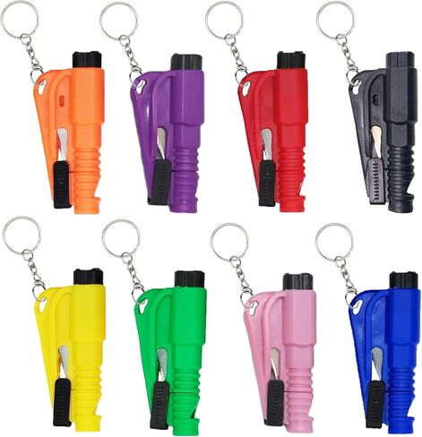 8 قطع قاطعة حزام الأمان لكسارة النوافذ، 3 في 1 قاطعة الزجاج وقاطعة حزام الأمان وصفارة، أداة الهروب من السيارة في حالات الطوارئ تنطبق على جميع السيارات in Kuwait