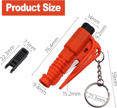 8 قطع قاطعة حزام الأمان لكسارة النوافذ، 3 في 1 قاطعة الزجاج وقاطعة حزام الأمان وصفارة، أداة الهروب من السيارة في حالات الطوارئ تنطبق على جميع السيارات in Kuwait